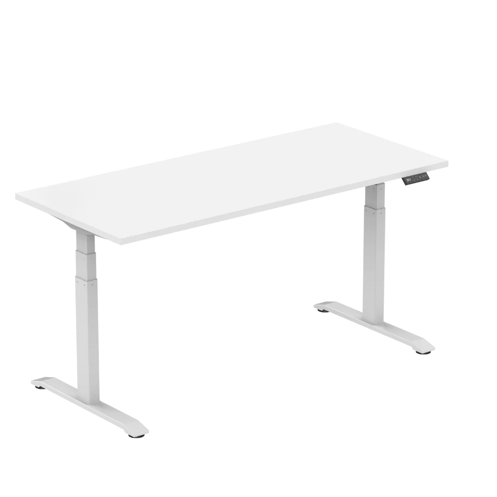 E-dual elektrisch zit-sta bureau Wit/Wit 180x80