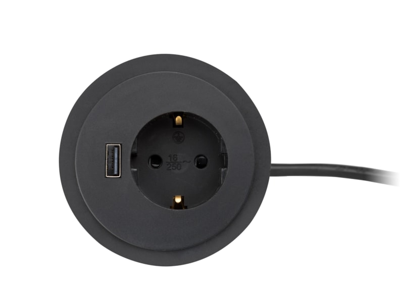 Inbouw Stroompunt 60mm PLUX04 – 1x 230V &amp; 1x USB-A