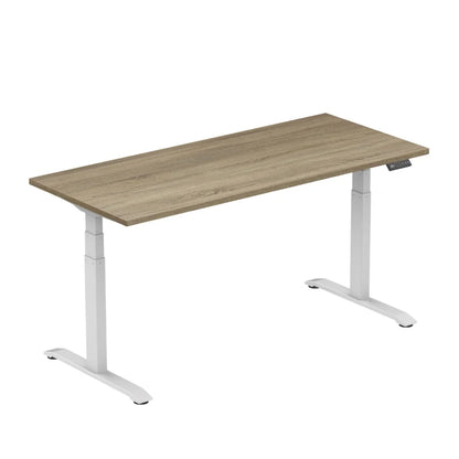 E-dual elektrisch zit-sta bureau Diepgrijs Eiken/Wit  180x80