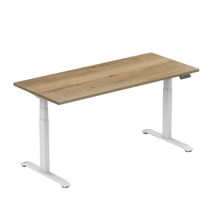 E-dual elektrisch zit-sta bureau Natuur eiken/Wit  180x80