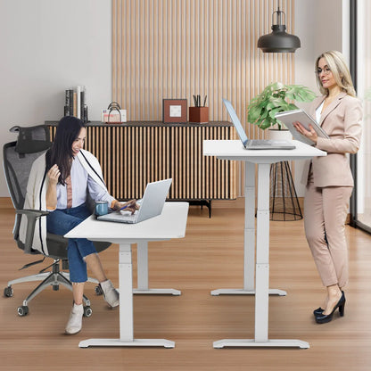E-dual elektrisch zit-sta bureau Wit/Wit  180x80