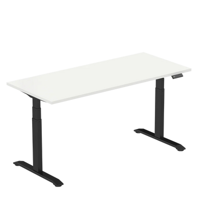 E-dual elektrisch zit-sta bureau Wit/Zwart  180x80